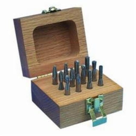 Burr Set, Series 597 C700, 9 Piece, Double Cut, Solid Carbide Head, 14 Shank Diameter, 14 Diam